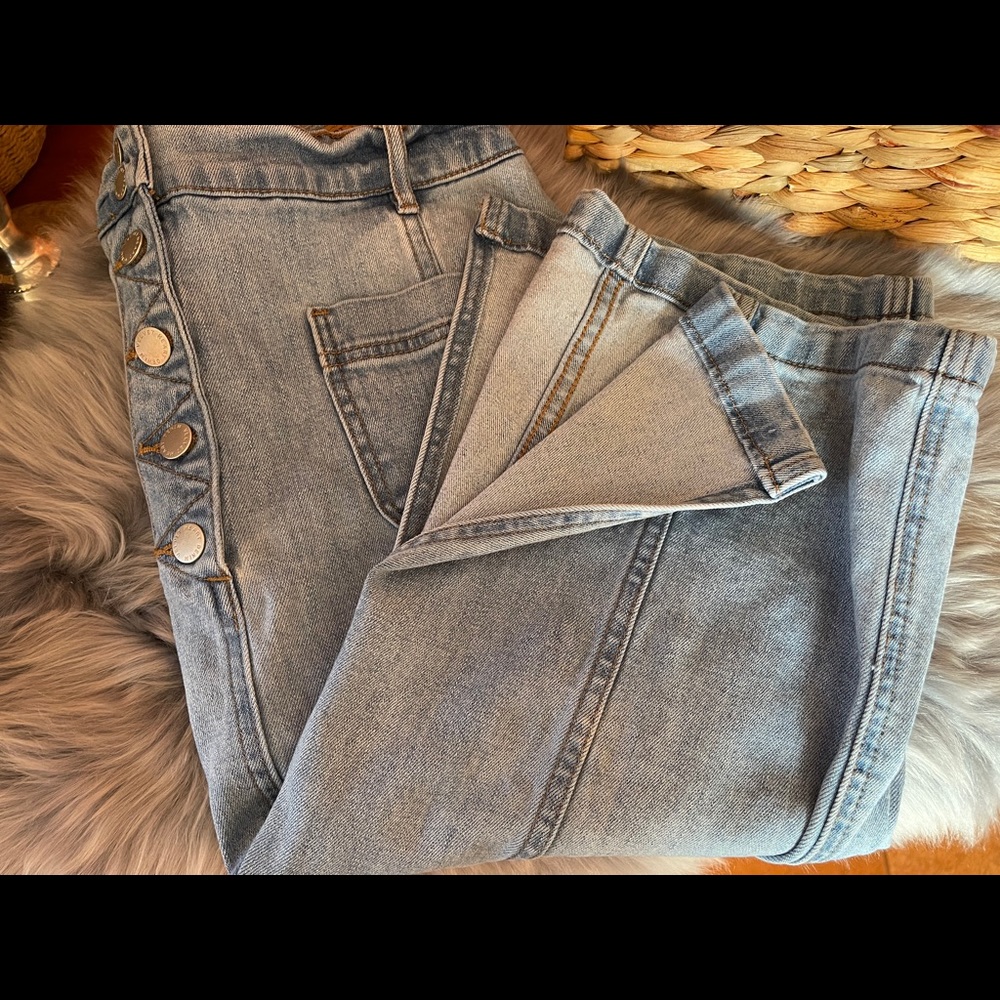 Velvet Heart Denim Midi Skirt. Size 29